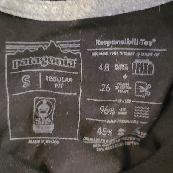 PATAGONIA SURF ACTIVISM RESPONSIBILI-TEE T-SHIRT RECYCLED POLYESTER COTTON sz S - Picture 5 of 5
